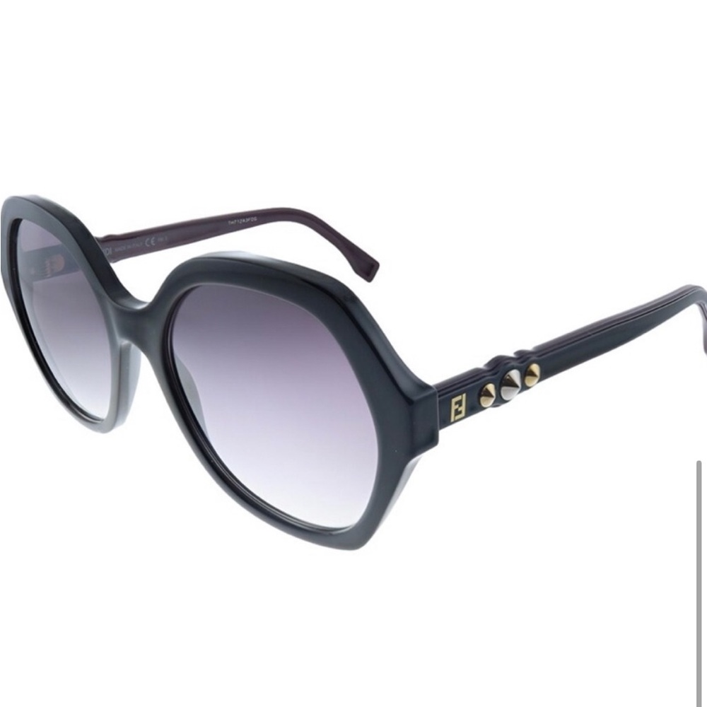 FENDI Studded Hexagon Fun Fair Sunglasses FF 0270/S Black Purple
